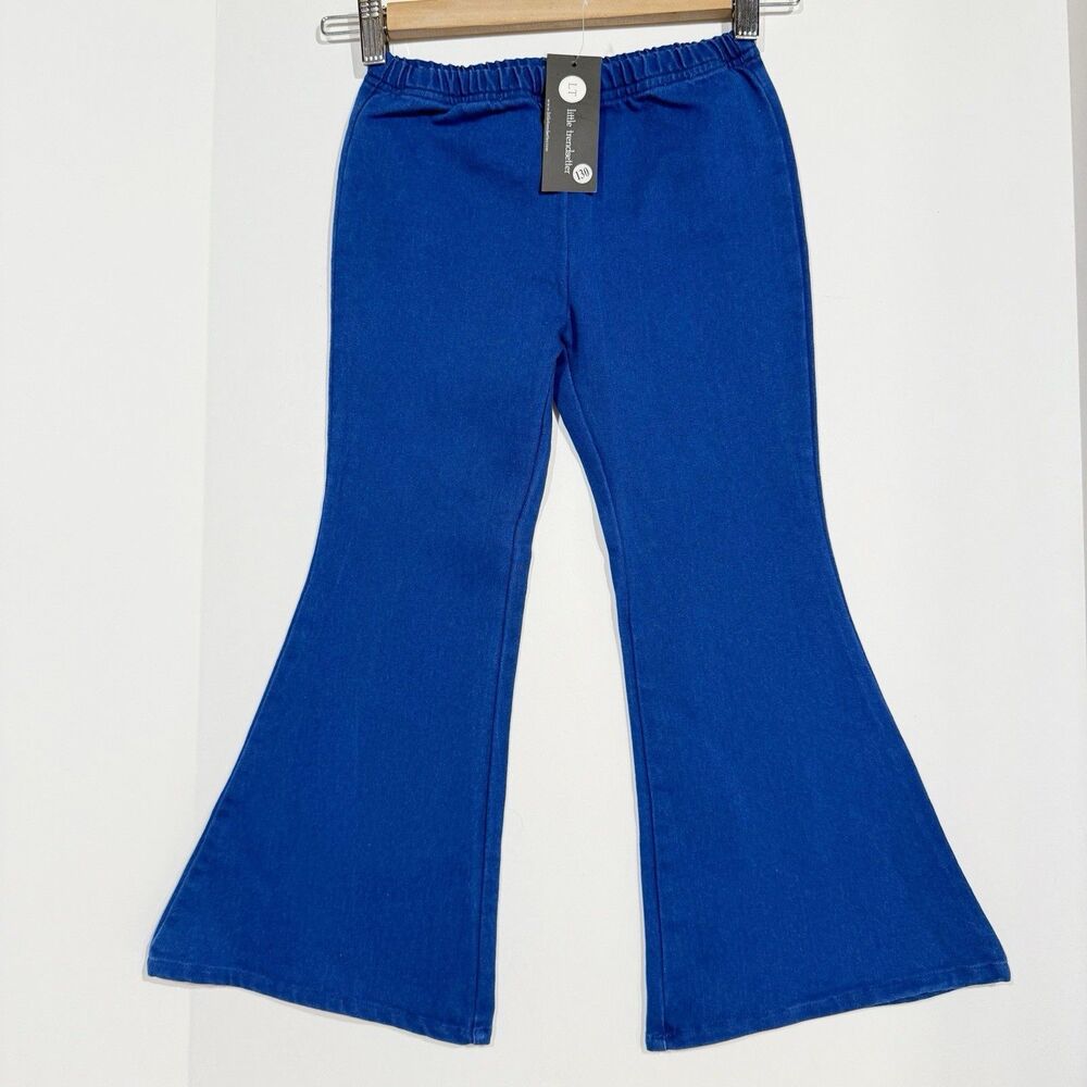 New Girls Pull On Denim Flare Blue Jeans 6T Boho Bell Bottom Little Trendsetter